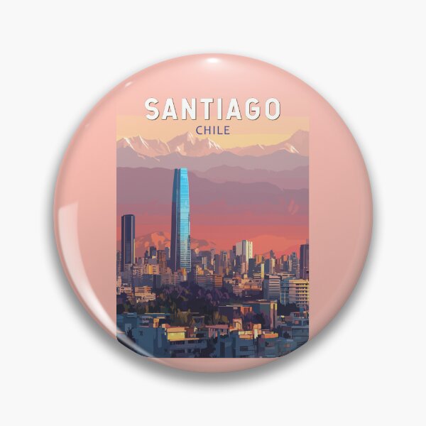 Item preview, Santiago Chile Illustration Travel Art Vintage designed and sold by KrisSidDesigns.