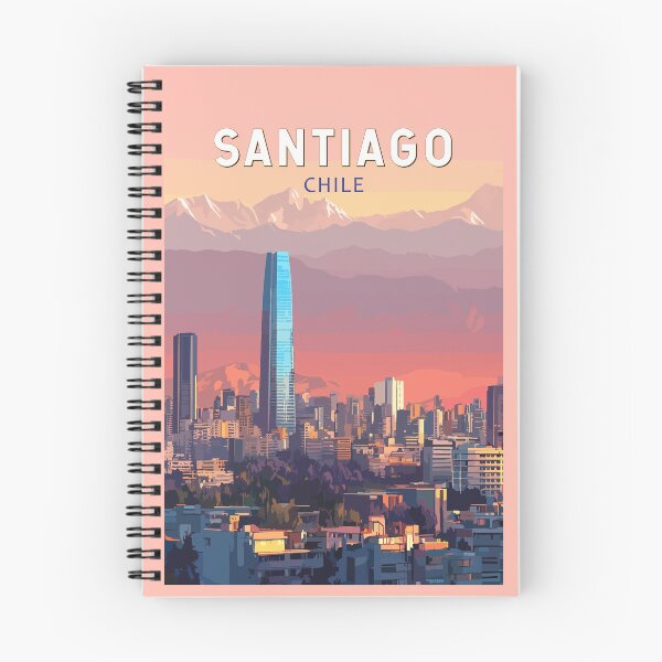 Item preview, Santiago Chile Illustration Travel Art Vintage designed and sold by KrisSidDesigns.