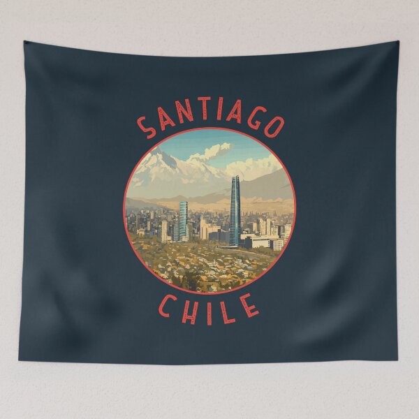 Item preview, Santiago Chile Retro Distressed Circle designed and sold by KrisSidDesigns.