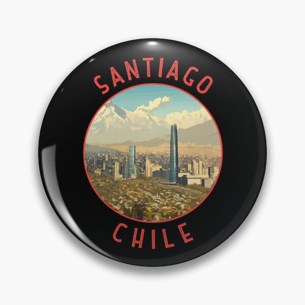 Item preview, Santiago Chile Retro Distressed Circle designed and sold by KrisSidDesigns.