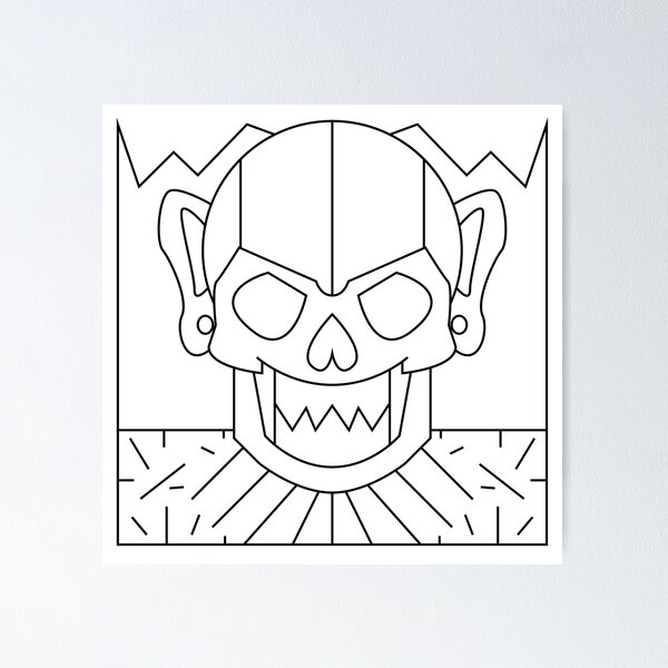 Item preview, Geometric skull mask with angular details and striking patterns designed and sold by estebansequeira.