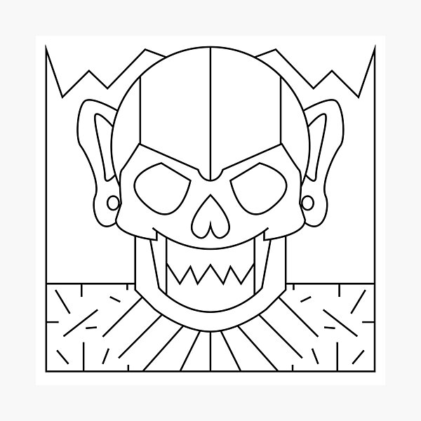 Item preview, Geometric skull mask with angular details and striking patterns designed and sold by estebansequeira.