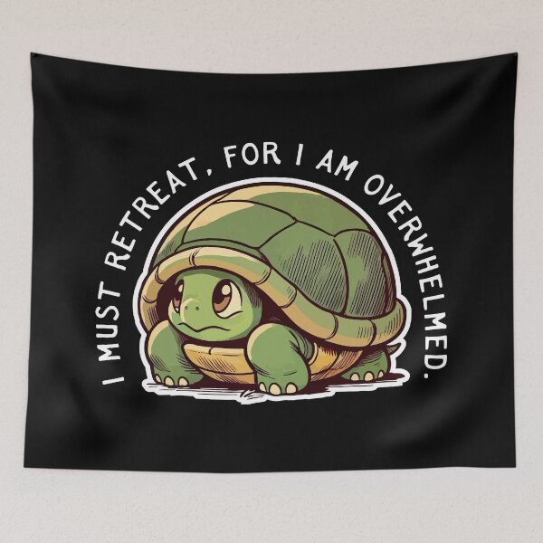 Item preview, Overwhelmed Introvert Turtle - White designed and sold by Rad Yellow & Blue.