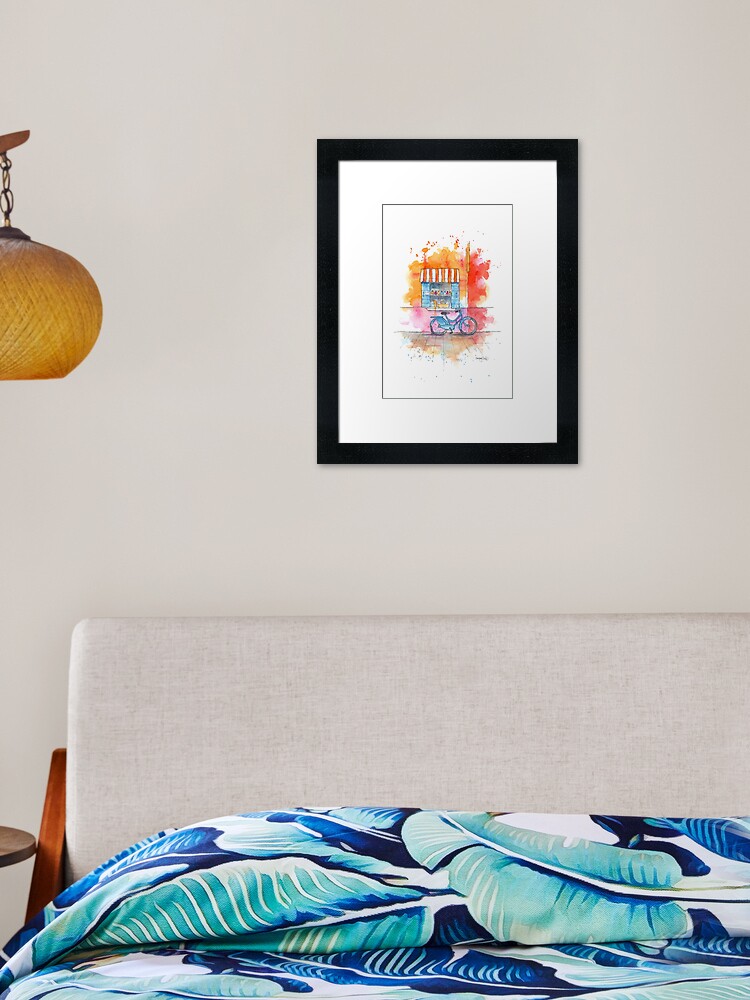 Thumbnail 1 of 7, Framed Art Print, Blue Bicycle Watercolor designed and sold by staceycreek.
