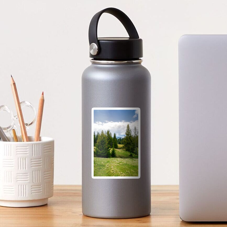 spruce forest on rolling hills Sticker