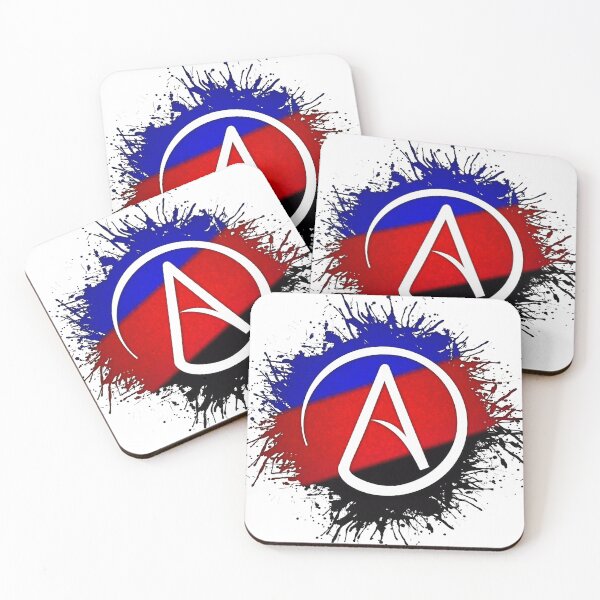 Item preview, Paint Splatter Polyamory Pride Flag Atheist Symbol designed and sold by LiveLoudGraphic.