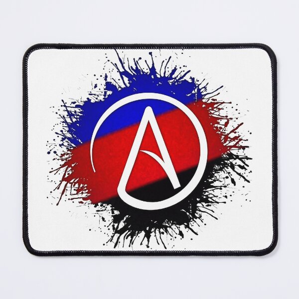 Item preview, Paint Splatter Polyamory Pride Flag Atheist Symbol designed and sold by LiveLoudGraphic.