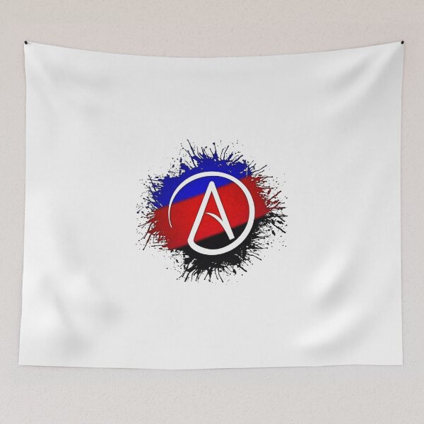 Item preview, Paint Splatter Polyamory Pride Flag Atheist Symbol designed and sold by LiveLoudGraphic.