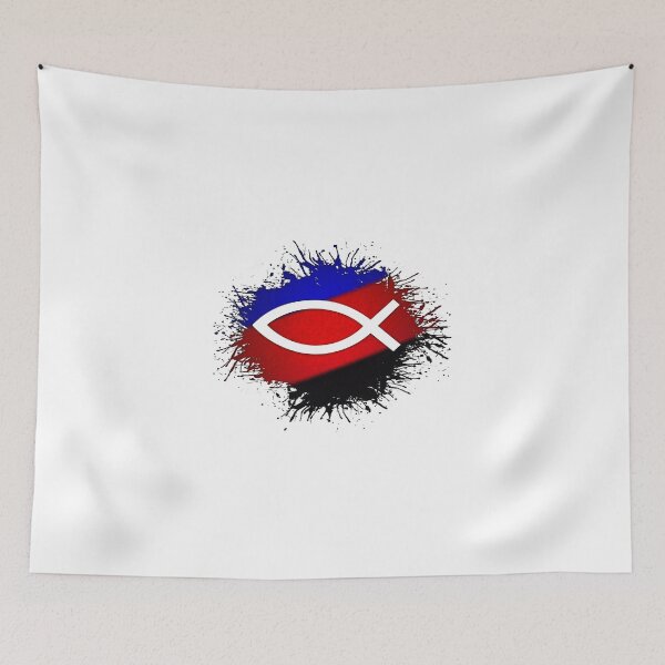 Item preview, Paint Splatter Polyamory Pride Flag Fish Symbol designed and sold by LiveLoudGraphic.