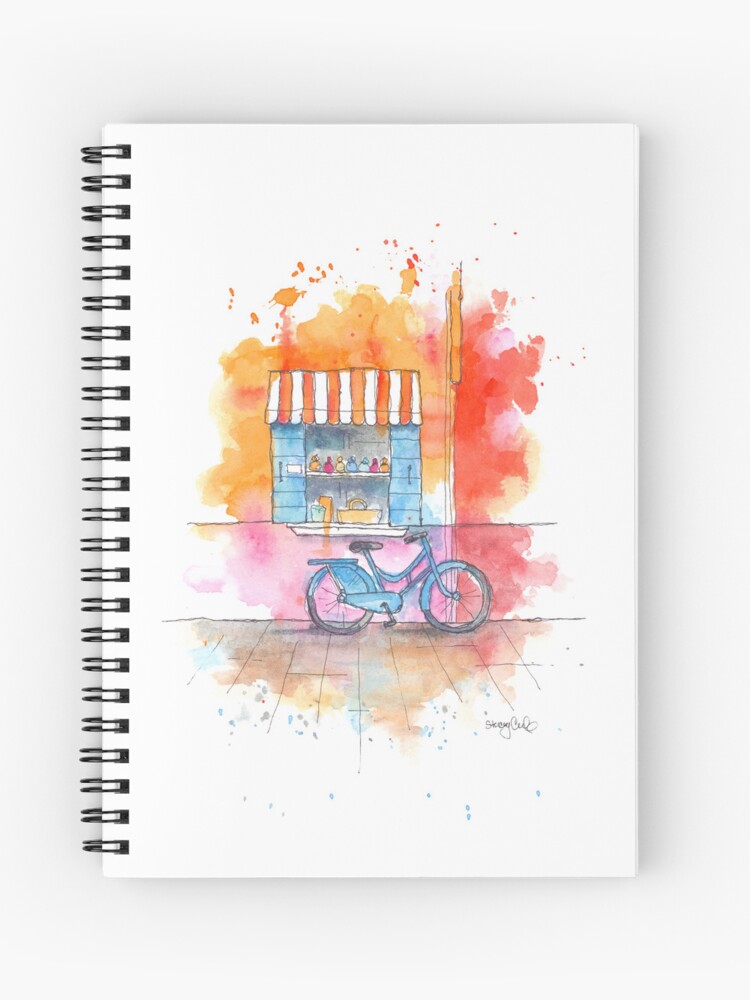 Thumbnail 1 of 3, Journal, Blue Bicycle Watercolor designed and sold by staceycreek.