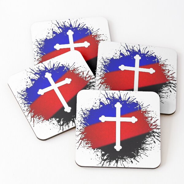 Item preview, Paint Splatter Polyamory Pride Flag Cross Symbol designed and sold by LiveLoudGraphic.