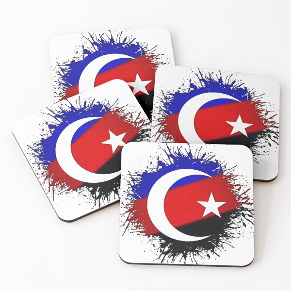 Item preview, Paint Splatter Polyamory Pride Flag Star and Crescent Symbol designed and sold by LiveLoudGraphic.