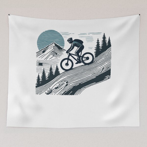Item preview, Bike Adventure Mountain Landscape Retro designed and sold by LuminOrb.