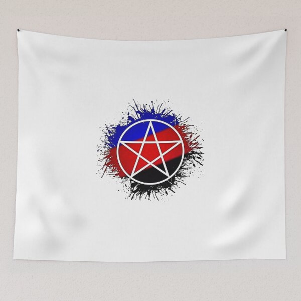 Item preview, Paint Splatter Polyamory Pride Flag Pentacle Symbol designed and sold by LiveLoudGraphic.