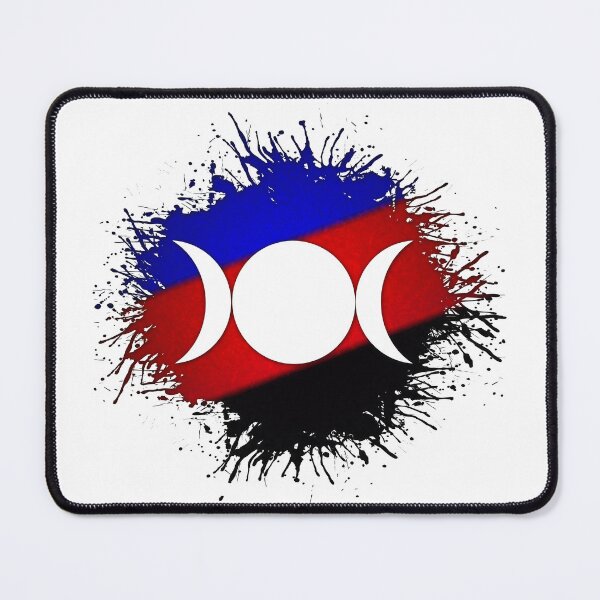 Item preview, Paint Splatter Polyamory Pride Flag Triple Goddess Moon Symbol designed and sold by LiveLoudGraphic.