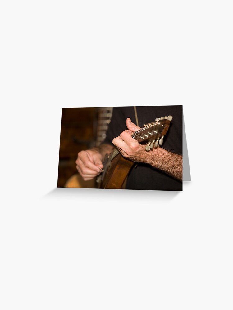 Thumbnail 1 of 2, Greeting Card, Mandolin Player designed and sold by RICHARDW.