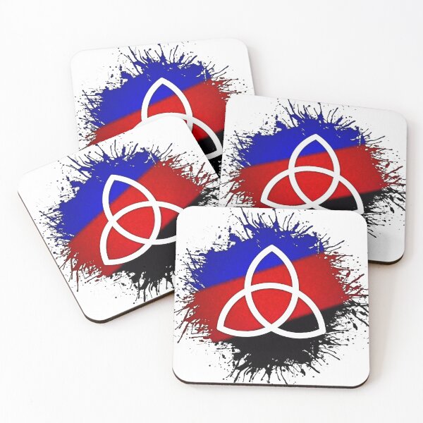 Item preview, Paint Splatter Polyamory Pride Flag Triquetra Symbol designed and sold by LiveLoudGraphic.