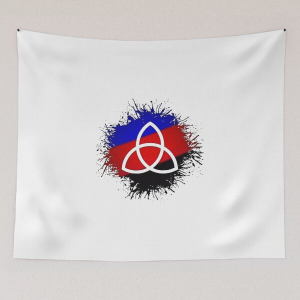 Item preview, Paint Splatter Polyamory Pride Flag Triquetra Symbol designed and sold by LiveLoudGraphic.