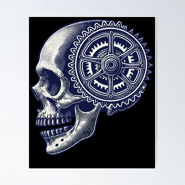 Item preview, Bicycle Skull Gear Cycling Kunstwerk designed and sold by LuminOrb.