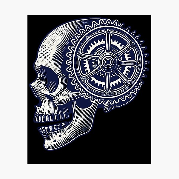 Item preview, Bicycle Skull Gear Cycling Kunstwerk designed and sold by LuminOrb.