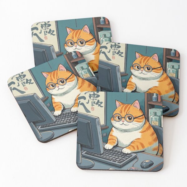 Item preview, nerdy kitty designed and sold by artsmeow.