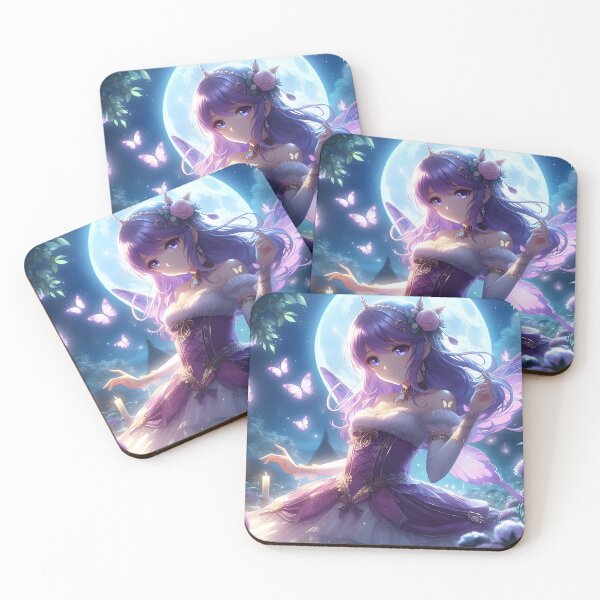 Item preview, Anime Girl Violet Moon Fairy Princess designed and sold by Lee Hiller Designs.