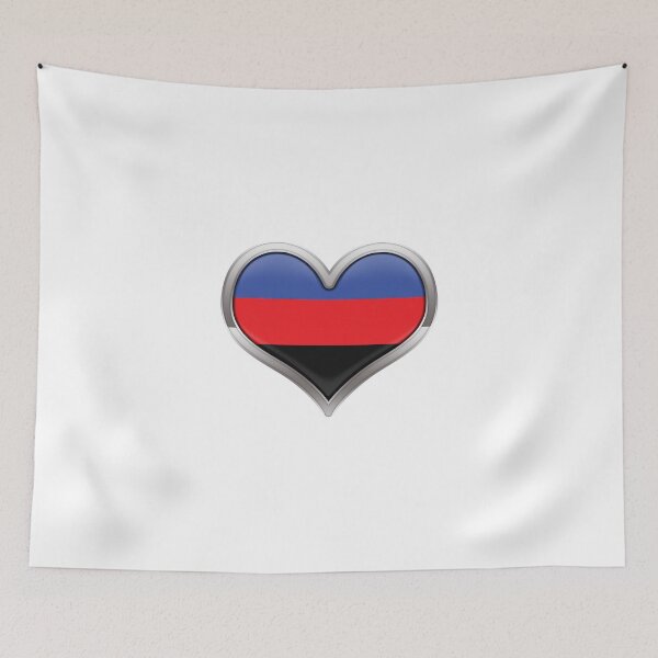 Item preview, Large Polyamory Pride Flag Colored Heart with Chrome Frame. designed and sold by LiveLoudGraphic.