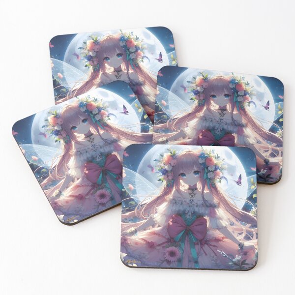 Item preview, Anime Girl Flower Moon Fairy designed and sold by Lee Hiller Designs.