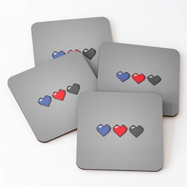 Item preview, Row of Three Polyamory Pride Flag Pixel Hearts designed and sold by LiveLoudGraphic.