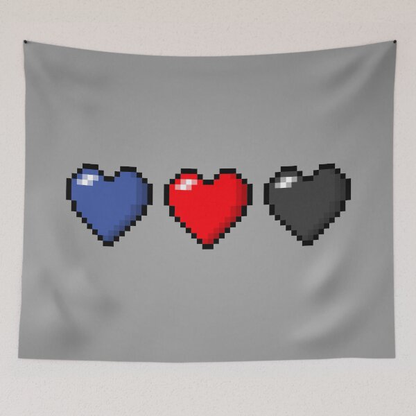 Item preview, Row of Three Polyamory Pride Flag Pixel Hearts designed and sold by LiveLoudGraphic.