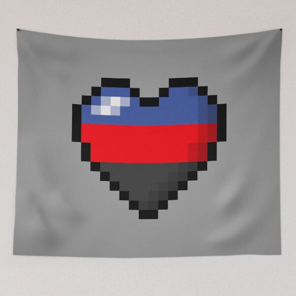 Item preview, Large Pixel Heart Design in Polyamory Pride Flag Colors designed and sold by LiveLoudGraphic.
