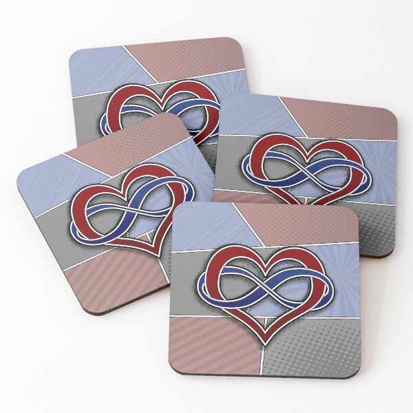 Item preview, Halftone Polyamory Pride Symbol with Flag Background designed and sold by LiveLoudGraphic.