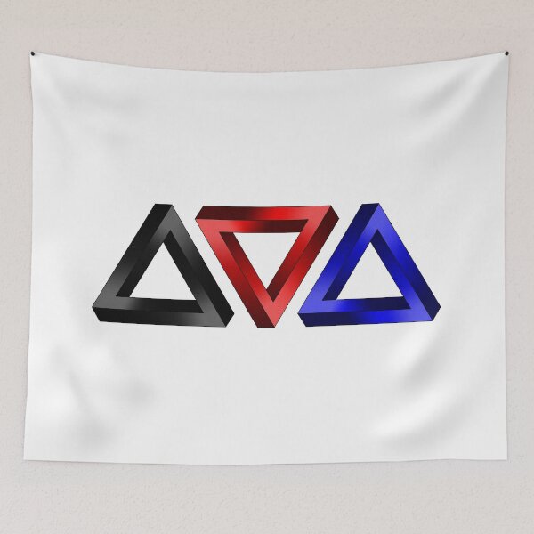 Item preview, Polyamory Pride Flag Colored Twisted Triangles Optical Illusions designed and sold by LiveLoudGraphic.