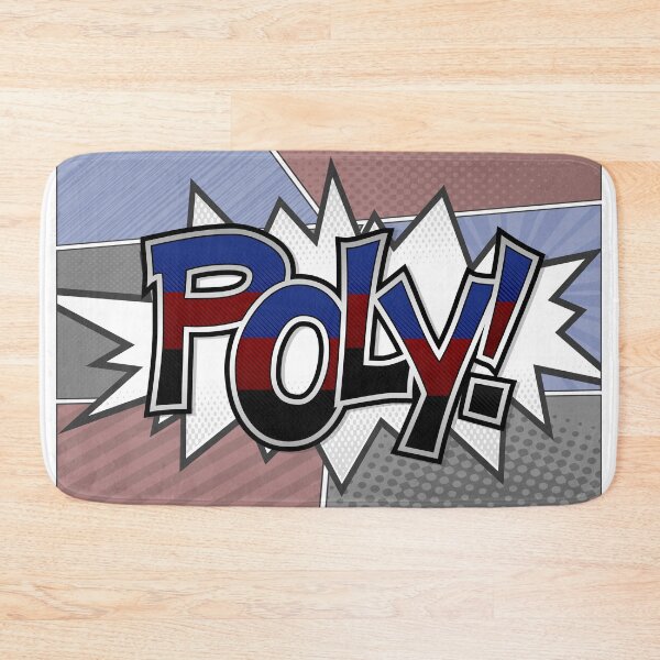 Item preview, Halftone Poly Pride Typography with Flag Background designed and sold by LiveLoudGraphic.
