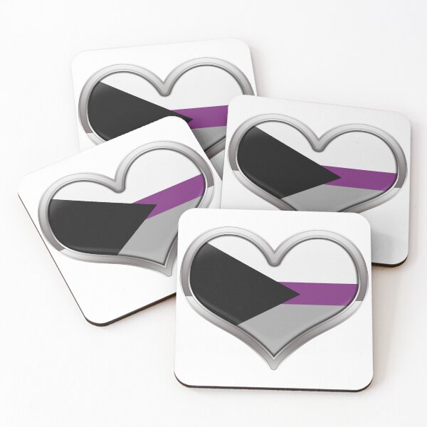 Item preview, Large Demisexual Pride Flag Colored Heart with Chrome Frame. designed and sold by LiveLoudGraphic.