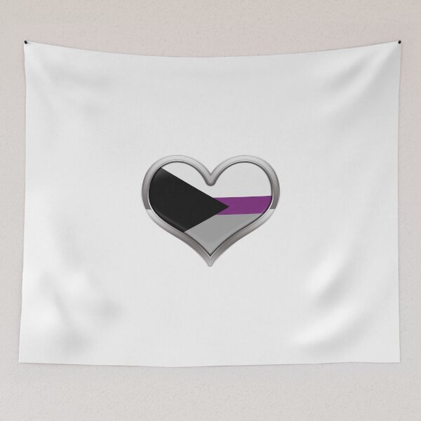 Item preview, Large Demisexual Pride Flag Colored Heart with Chrome Frame. designed and sold by LiveLoudGraphic.