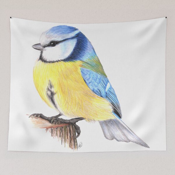 Item preview, Blue Tit on Trunk designed and sold by SandraWarmerdam.