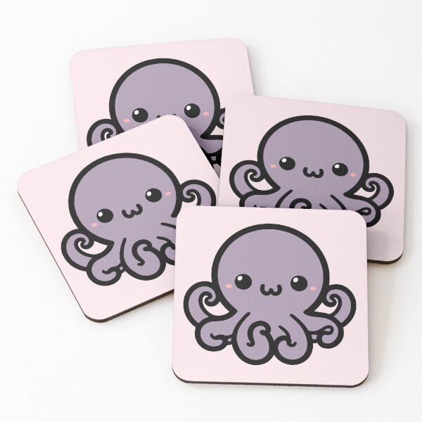 Item preview, Kawaii Purple Octopus Cartoon designed and sold by theartfulaspie.