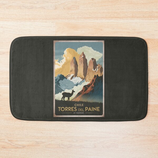 Item preview, Torres del Paine Chile Illustration Travel Art Vintage designed and sold by KrisSidDesigns.