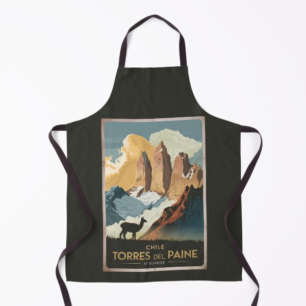 Item preview, Torres del Paine Chile Illustration Travel Art Vintage designed and sold by KrisSidDesigns.