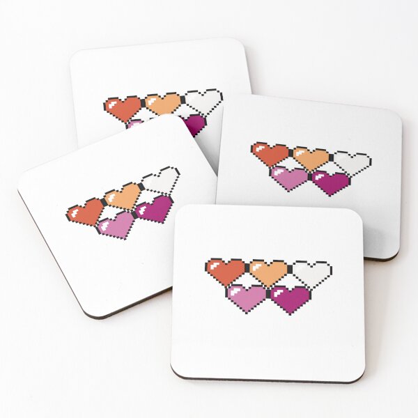 Item preview, Pixel hearts lesbian pride designed and sold by MahouBoyStudios.