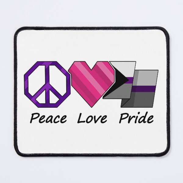 Item preview, Peace, Love, and Pride design in Demisexual pride flag colors designed and sold by LiveLoudGraphic.