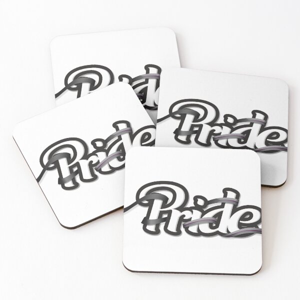 Item preview, Demisexual pride flag colored ribbon wrapped around the letters of the word PRIDE designed and sold by LiveLoudGraphic.
