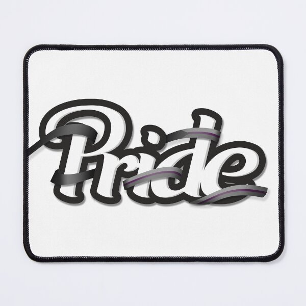 Item preview, Demisexual pride flag colored ribbon wrapped around the letters of the word PRIDE designed and sold by LiveLoudGraphic.