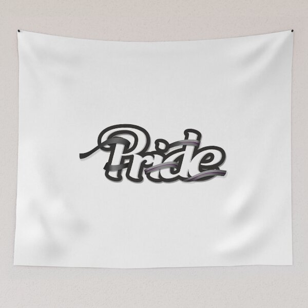 Item preview, Demisexual pride flag colored ribbon wrapped around the letters of the word PRIDE designed and sold by LiveLoudGraphic.