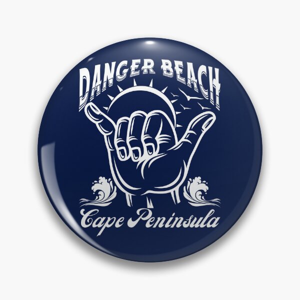 Item preview, Danger Beach Cape Peninsula South Africa Shaka Surf- White designed and sold by SurfingLocales.