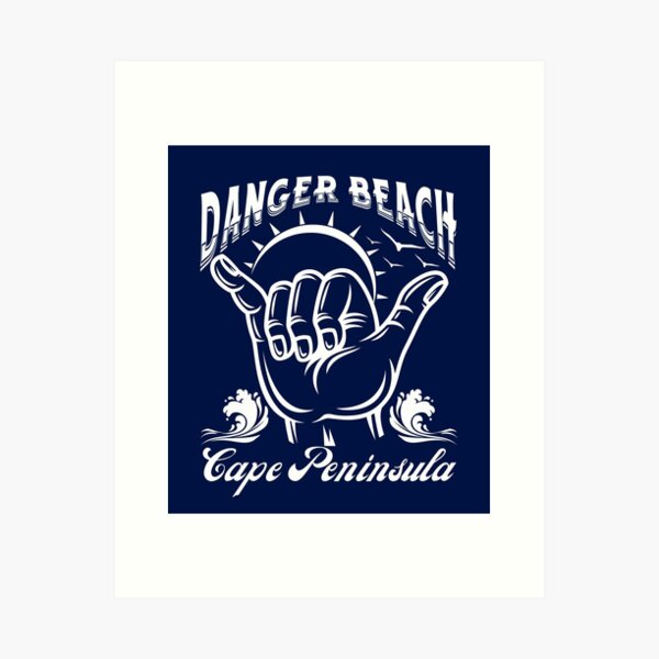 Item preview, Danger Beach Cape Peninsula South Africa Shaka Surf- White designed and sold by SurfingLocales.