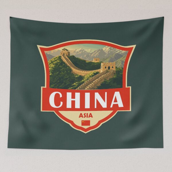 Item preview, China Illustration Retro Badge designed and sold by KrisSidDesigns.