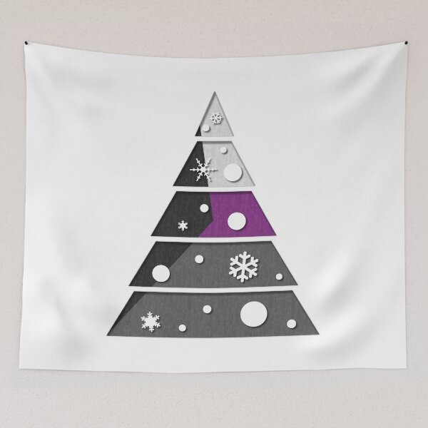 Item preview, Minimalist Christmas Tree in Demisexual Pride Flag Colors designed and sold by LiveLoudGraphic.