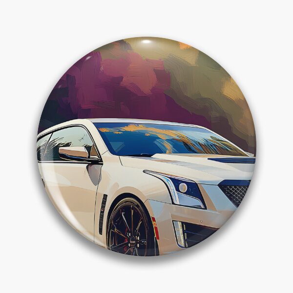 Artikelvorschau, Pop-Art-weißes Cadillac ATS-V Coupé – Elegante und mutige Automobilkunst V entworfen und verkauft von AutoPopStudio.